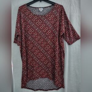 LuLaRoe Rust Color Relaxed Short Sleeve Tunic